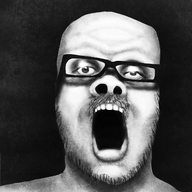glasses mustache no_eyebrows oekaki open_mouth pencil_drawing realistic redraw soyjak stubble variant:a24_slowburn_soyjak // 454x520 // 251.3KB
