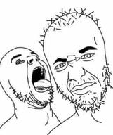 2soyjaks bald balding beard hair no_glasses open_mouth stubble teeth teeth_showing tongue tongue_out variant:unknown white_background white_skin // 1099x1311 // 315.8KB