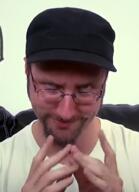 evil glasses irl irl_soy nostalgia_critic smile source stubble variant:eviljak // 390x539 // 331.1KB