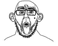 ear glasses open_mouth soyjak stubble variant:nojak // 978x780 // 49.7KB