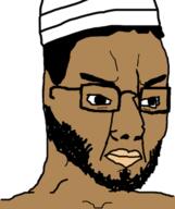 beard brown_skin clothes glasses hair hat islam soyjak taqiyah variant:chudjak // 454x541 // 109.4KB