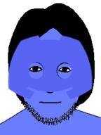 blurple discord eyebrows forehead_lines glasses hair mouth_closed nose purple_skin soyjak stubble variant:lennonjak // 191x255 // 12.2KB