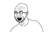 closed_eyes clothes ear glasses open_mouth soyjak stubble variant:unknown // 942x628 // 13.9KB