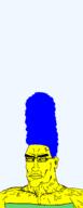 blue_hair buff dress ear glasses long_hair marge marge_simpson subvariant:perceptive_chud variant:chudjak vein yellow_skin // 799x2000 // 23.7KB
