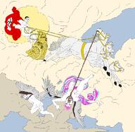 angel apollo_(deity) arm art bloodshot_eyes buff cape chariot classical_art_parody closed_mouth clothes cloud crying dead ear feather flag foot full_body glasses grey_hair hanging holding_object horse icarus mustache open_mouth purple_hair rope sky smile stubble swastika tongue tranny variant:bernd variant:chudjak variant:nojak wheel wing yellow_teeth // 3876x3775 // 412.7KB