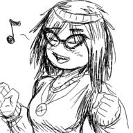 artist:sleep_chvd avengers female hair hand musical_note variant:soytan // 499x499 // 79.7KB