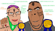 2soyjaks abortion award brown_skin feminism feminist glasses greentext hair heart i_heart incel no_more_brother_wars orangetext pink_hair soyjak spanish_text spics stubble teeth temach text variant:cobson variant:feraljak white_skin // 1280x718 // 230.1KB
