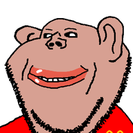 amerimutt animated black_sclera brown_skin clothes ear kiss lips looking_at_you mcdonalds mutt red_shirt smile soyjak stubble subvariant:impish_amerimutt variant:impish_soyak_ears wink // 407x544 // 86.1KB