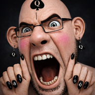 bald bbc bbc_slut blue_eyes blush bnwo built_for_bbc ear earring eyebrows glasses gums meta:ai_generated meta:not_oc nails nose open_mouth queen_of_spades realistic spade spade_tattoo subvariant:slutson teeth text tongue variant:cobson white_skin // 1024x1024 // 2.3MB