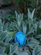 blue_skin calm closed_eyes closed_mouth cold cool easter egg glasses irl irl_background objectsoy outdoors plant smile stretched_chin stubble variant:markiplier_soyjak // 3072x4080 // 682.6KB