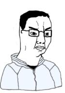 angry clothes glasses hair jacket soyjak twinkjak variant:chudjak // 720x1034 // 135.5KB