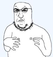 angry bald closed_mouth fat glasses looking_at_you merge meta:the_fact_that_this_wasn't_posted_here_before_is_fucking_astonishing nipple punisher_face soyjak stubble transparent_background variant:norwegian // 723x770 // 42.2KB