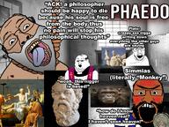 4soyjaks beard christianity clothes cross double_chin fat glasses hair hanging irl_background mustache open_mouth philosophy plato socrates soyjak stubble subvariant:science_lover tallit text tongue variant:bernd variant:feraljak variant:markiplier_soyjak variant:unknown // 1200x900 // 1.1MB