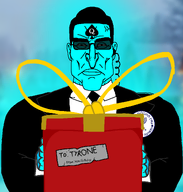 background buff closed_mouth clothes ear earpiece epx7fclhdrp_(namefag) front_facing gift gill_koyim_(namefag) glasses glowing hat holding_object jewish_nose judaism kippah meta:namefags mossad op_has_a_big_nose op_is_a_nigger op_is_a_stupid_fucking_faggot queen_of_spades subvariant:perceptive_chud suit suit_and_tie text tinted_glasses tyrone variant:chudjak // 1094x1146 // 308.8KB