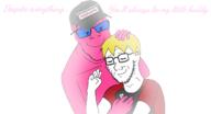 blush doll doll_(user) hugging nate variant:feraljak variant:soyak wholesome yaoi // 1298x700 // 276.1KB