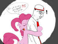 canada comfort comforting english_text exclamation_mark greg_(user) hugging meta:namefags my_little_pony pinkie_pie pony sad side_profile surprised text variant:chudjak // 2732x2048 // 974.5KB