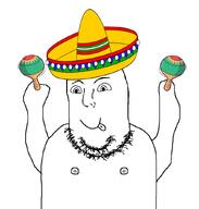 maracas mexico nipple no_glasses smile sombrero stubble subvariant:flubbert tongue_out variant:norwegian // 800x841 // 100.8KB