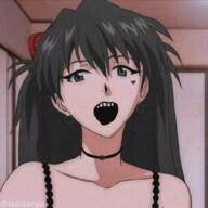 anime choker earring facial_mark female goth gothsuka grey_eyes hair hair_ornament heart_facial_mark interface_headset long_hair meta:nas necklace neon_genesis_evangelion open_mouth rebuild_of_evangelion souryuu_asuka_langley soyjak text variant:soyak watermark white_skin // 1000x1000 // 1.2MB