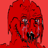 animated bloodshot_eyes crying glasses hand melting open_mouth red_background red_skin soyjak stubble variant:soyak // 708x800 // 995.3KB