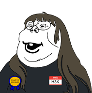 award brown_hair clothes fat glasses h3k_(user) long_hair meta:namefags name_tag obese open_mouth subvariant:female_meximutt tooth variant:meximutt variant:vlodson // 885x893 // 59.5KB