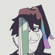 book fpegem fundamental_paper_education glasses hair miss_sasha ponytail soyjak stubble variant:smugjak // 1000x1000 // 23.6KB