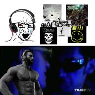 angry bloodshot_eyes crying gigachad glasses headphones mu_(4chan) nirvana open_mouth soyjak stubble variant:soyak video // 426x426, 34.2s // 1.1MB