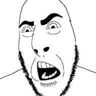 angry meta:low_resolution no_glasses open_mouth redraw soyjak stubble thick_eyebrows variant:cobson // 440x442 // 10.7KB