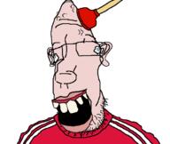 anger_mark blue_eyes clothes cross_eyed ear glasses hair kurwa open_mouth plunger poland skinhead smile soyjak stubble teeth track_suit variant:parrotjak white_skin // 682x576 // 40.7KB