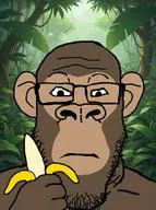 animal background banana ear glasses jungle monkey monkey_(animal) series:animaljaks subvariant:neutralplier tree variant:markiplier_soyjak // 880x1184 // 274.1KB
