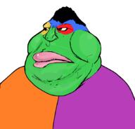 angry chud_(soybooru) colorful fat hair lips meta:op_took_a_selfie_of_xerself mexico meximutt obese obsessed_brimstone soyjak variant:meximutt yellow_sclera // 888x849 // 24.2KB