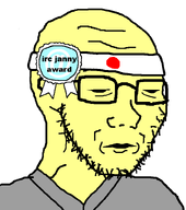 225 225_(namefag) asian badge glasses headband irc japanese_flag looking_to_the_right meta:namefags namefags text variant:soyak yellow_skin // 708x800 // 24.6KB