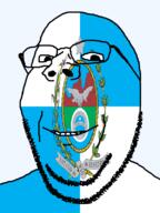 bird brazil flag flag:rio_de_janerio glasses looking_at_you portuguese_text rio_de_janerio soyjak star_(symbol) stubble subvariant:wholesome_soyjak teeth text transparent_background variant:gapejak // 600x800 // 139.5KB