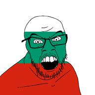 angry bulgaria country flag glasses jacksepticeye looking_at_you mustache open_mouth soyjak stubble teeth variant:feraljak youtube // 1500x1500 // 22.0KB