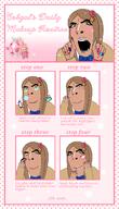 blush bow brown_skin eyelashes female flower full_body guide gyaru gyarujak labubu lipstick looking_at_you makeup mouth_open nail_polish orange_eyes painted_nails plant ponpon ponytail school_uniform subvariant:cobgal text tutorial variant:cobson // 1146x2000 // 995.6KB