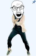 animated dance full_body gangnam_style glasses irl open_mouth push_pin soyjak sticky stubble template transparent_background variant:feraljak // 300x460 // 314.1KB