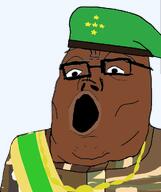 abdourahamane_tchiani brown_skin clothes glasses hat military military_cap military_hat military_uniform open_mouth presidential_sash sash soyjak star star_(symbol) template the_sopranos transparent_background variant:tony_soprano_soyjak // 876x1044 // 144.8KB