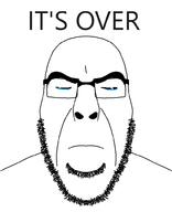 bald closed_eyes closed_mouth crying eyebrows front_facing glasses its_over soyjak stubble subvariant:cobson_front2 text variant:cobson // 802x988 // 36.3KB