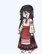 anime barefoot beanie blush closed_mouth dress eastern_europe female glasses necklace slavic soyjak variant:soytan // 896x1152 // 340.9KB