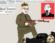 1918 3soyjaks aryan atheism bruise budenovka communism february gun league_of_militant_atheists russia soviet_union text uniform variant:bernd variant:chudjak vladimir_lenin yellow_skin // 3800x2964 // 1.6MB