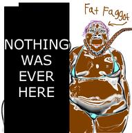 bikini brown_skin faggot fat meta:pornographic_content moobs rope tranny variant:bernd vitiligo // 749x753 // 184.1KB