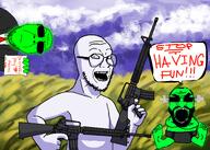 artist:soyia_agent body_variant:diaper_gape cia_nigger diaper glowie glowing gun meta:op_took_a_selfie_of_xerself outdoors seethe subvariant:science_lover variant:bernd variant:gunjak variant:markiplier_soyjak // 3716x2660 // 7.9MB