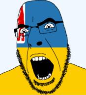 angry animal bear country flag flag:transcarpathian_oblast flag:ukraine glasses hair looking_to_the_left oblast open_mouth plant soyjak stubble teeth transcarpathian_oblast ukraine // 721x789 // 37.0KB
