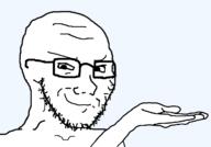 arm closed_mouth giving hand looking_down smile smug soyjak stubble variant:soyak // 1150x800 // 30.7KB