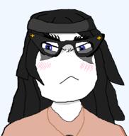 angry blue_eyes female front_facing frown girl looking_at_you request variant:soytan woman // 659x697 // 23.7KB