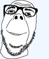 glasses grin hair smile soyjak stubble teeth template transparent variant:dubbbzjak // 299x360 // 12.0KB