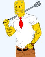 best_friends_forever buff holding_object smug smug_smile spatula spongebob_squarepants variant:chudjak // 1514x1910 // 280.8KB