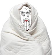 angry blanket comfy glasses mustache soyjak stubble variant:feraljak // 1377x1453 // 1.1MB