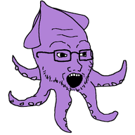 animal glasses looking_to_the_right open_mouth purple_skin series:animaljaks soyjak squid squidjak stubble tentacle transparent_background variant:soyak // 1154x1154 // 221.6KB