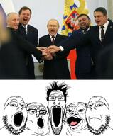 country flag glasses open_mouth russia soyjak soyjak_quintet stubble tongue variant:et variant:gapejak variant:markiplier_soyjak variant:tony_soprano_soyjak vladimir_putin // 847x1024 // 116.7KB