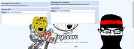 Warrior-Z(user) ace_of_spades arab arabic_text armor balaclava bbc closed_eyes dan dick glasses headband islam its_over janny muslims no_fun_allowed onion over screaming soybooru soyjak_party spade spam spammer text variant:chudjak variant:cobson variant:soyak warning // 1920x712 // 513.9KB